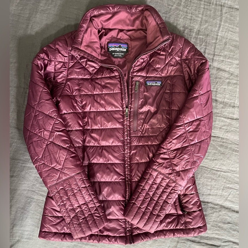 Patagonia Nano Puff wine color in women’s XS